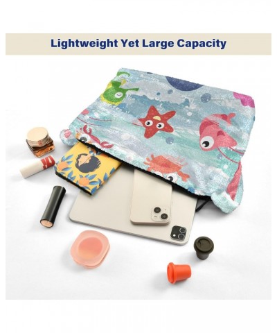 Women Boho Handbag Cartoon Whale Lobster Starfish Seahorse Underarm Bag Tote Bag Shoulder Bag Crossbody Bag Fluffy Cell Phone...