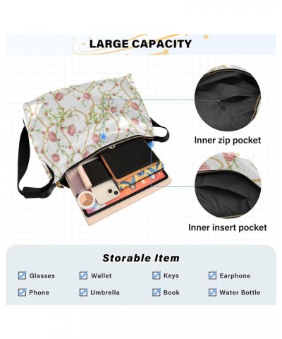 Chains Spring Flowering Ladies Bags Crossbody Trendy Men Sling Bags Crossbody Large Shoulder Purse $15.84 Hobo Bags