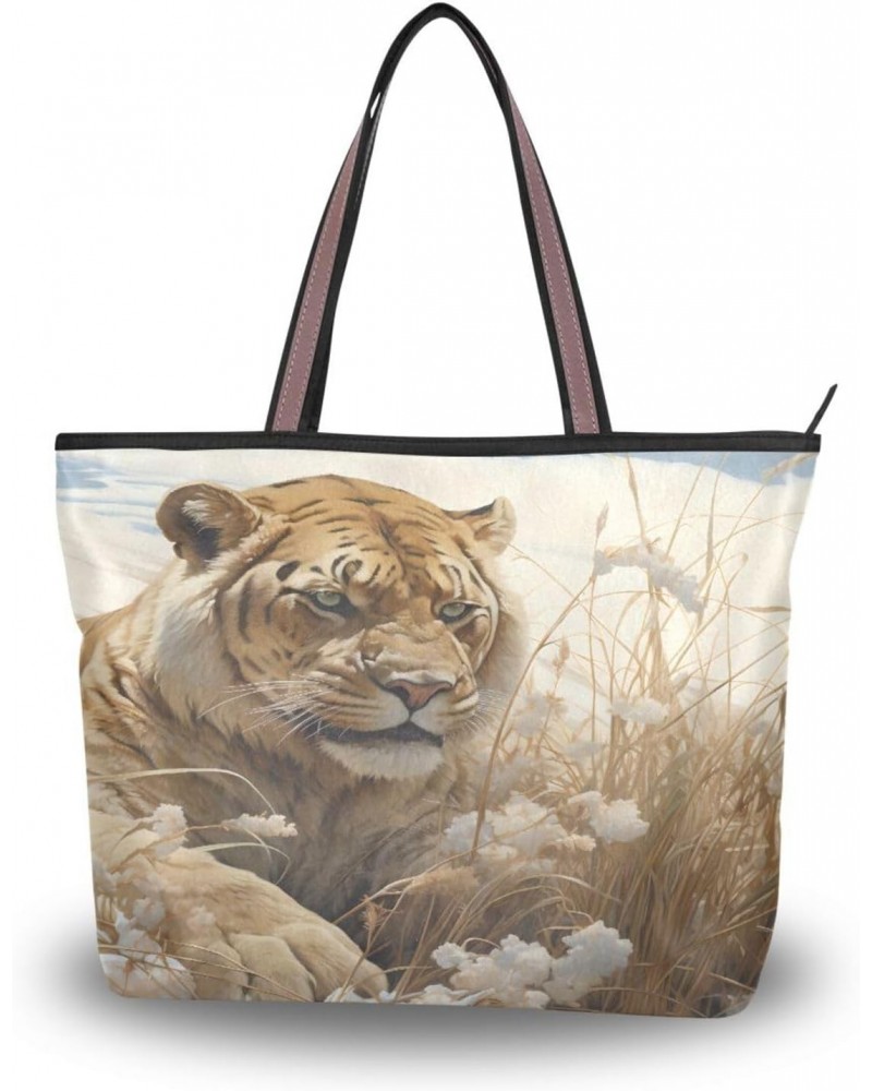 Womens Tote Bag, Forest Tiger Ladies Zip Shoulder Shopping Bag Handbags $9.60 Shoulder Bags