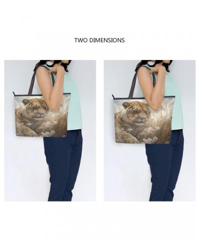 Womens Tote Bag, Forest Tiger Ladies Zip Shoulder Shopping Bag Handbags $9.60 Shoulder Bags