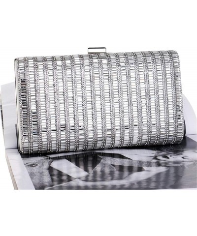 Rhinestone clutch purses for women evening bags and clutches banquet bag ladies hand holding small square bag Silver $20.90 E...