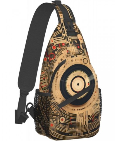 Vintage CD Sling Bag for Women Men, Music Note Crossbody Sling Backpack, Shoulder Chest Pack for Travel Casual Hiking $11.30 ...