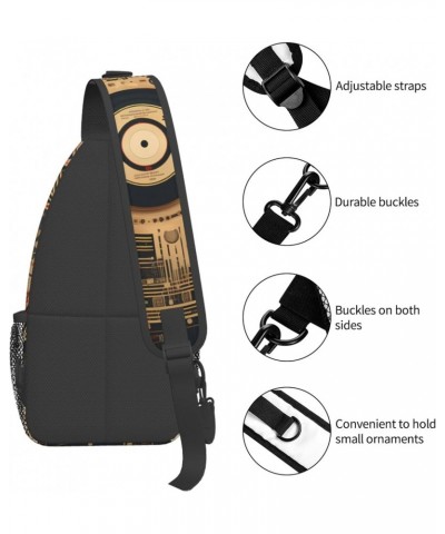 Vintage CD Sling Bag for Women Men, Music Note Crossbody Sling Backpack, Shoulder Chest Pack for Travel Casual Hiking $11.30 ...