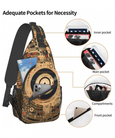 Vintage CD Sling Bag for Women Men, Music Note Crossbody Sling Backpack, Shoulder Chest Pack for Travel Casual Hiking $11.30 ...