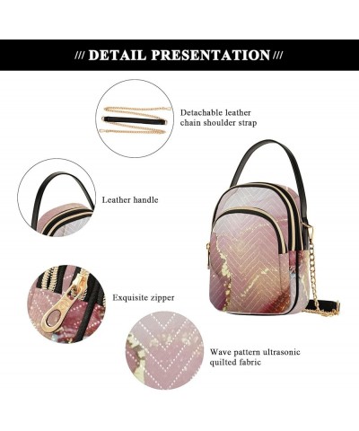 Beige & Red Watercolor Marble Women's Crossbody Bag Three Zipper Design Handbag Shoulder Bag Wallet Color522 $14.03 Shoulder ...