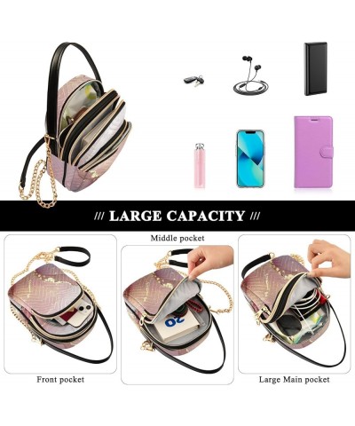 Beige & Red Watercolor Marble Women's Crossbody Bag Three Zipper Design Handbag Shoulder Bag Wallet Color522 $14.03 Shoulder ...