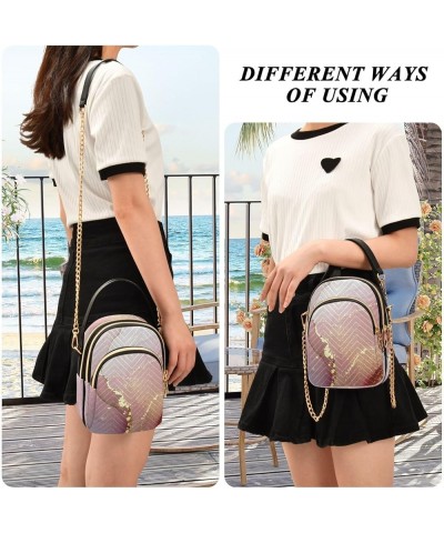 Beige & Red Watercolor Marble Women's Crossbody Bag Three Zipper Design Handbag Shoulder Bag Wallet Color522 $14.03 Shoulder ...