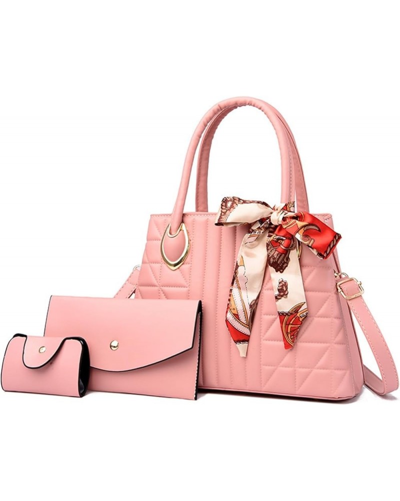 Women's Handbag and Purse PU Leather Quilted Top Handle Satchel Bag Outdoor Retro Crossbody Ladies Work Shoulder Bag Pink $42...