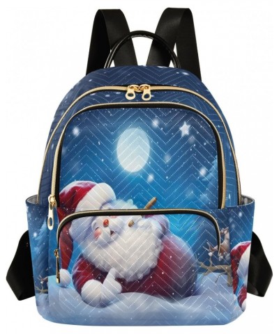 Santa Christmas Backpack for Women Lightweight Shoulder Bag Casual Daypack Travel Purse Small Backpacks for Outdoor Ladies Wo...