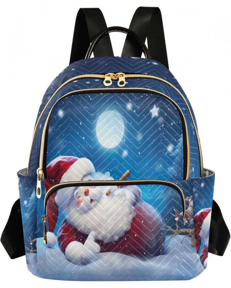 Santa Christmas Backpack for Women Lightweight Shoulder Bag Casual Daypack Travel Purse Small Backpacks for Outdoor Ladies Wo...