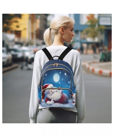 Santa Christmas Backpack for Women Lightweight Shoulder Bag Casual Daypack Travel Purse Small Backpacks for Outdoor Ladies Wo...