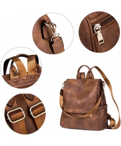 Womens Backpack Purse Fashion Leather Large Travel Bag Ladies Shoulder Bags Black 0-0 a Brown $20.92 Backpacks