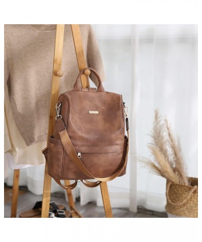 Womens Backpack Purse Fashion Leather Large Travel Bag Ladies Shoulder Bags Black 0-0 a Brown $20.92 Backpacks