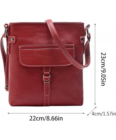 Women's Bag Fashion Simple Casual Belt Buckle One Shoulder Messenger Bag Shoulder Bag Shoulder Bag (Coffee, One Size) Blue On...