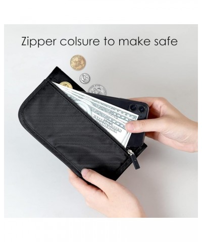 Card Holder Wallet for Men & Women，Slim Wallet with Zipper Pocket，Minimalist Wallet RFID with Nylon Fabric Black $9.17 Wallets