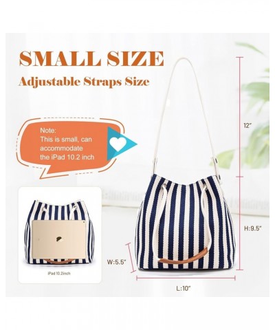 Women′s Tote Bag, Canvas Tote Bag for Women, Small Bucket Bag,Canvas Shoulder Bag Crossbody Bag Striped Pattern Beach Bag Lig...