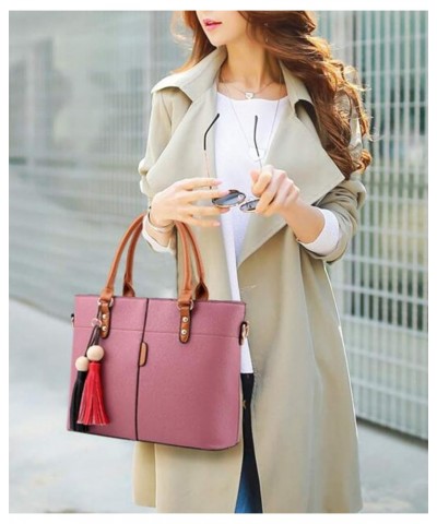 Handbags for Women Shoulder Bags Tote Satchel Hobo With Tassel Ornaments Pink $23.36 Totes