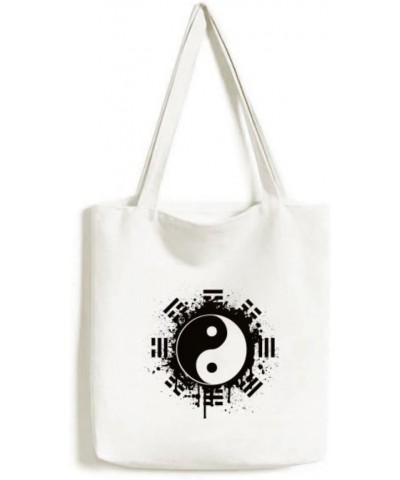 China Taichi Eight Diagram Ink Tote Canvas Bag Shopping Satchel Casual Handbag $17.04 Totes