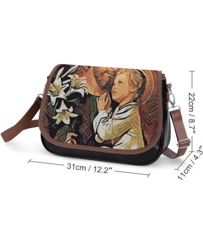 Printed Shoulder Crossbody Bag Leather Hobo Bags Medium Ladies Top Handles Satchels Lucky Clover Color8 $21.00 Hobo Bags