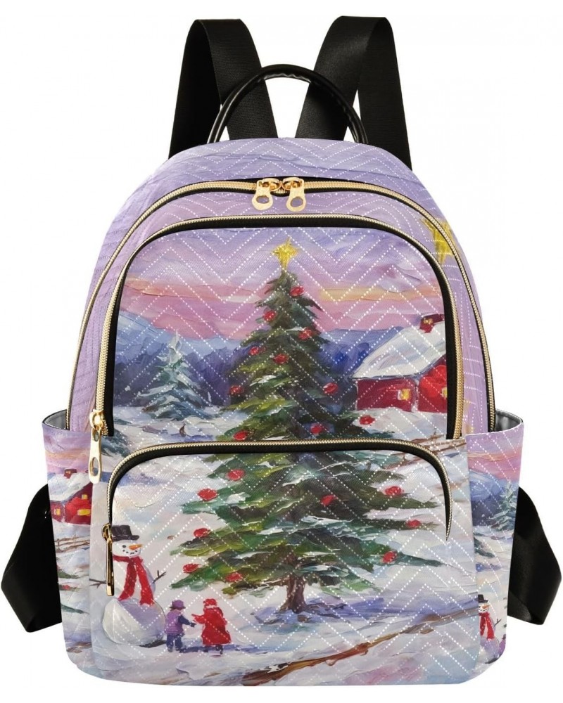 Christmas Tree Snowman Backpack for Women Casual Daypack Lightweight Shoulder Bag Small Backpacks Travel Purse for Ladies Out...