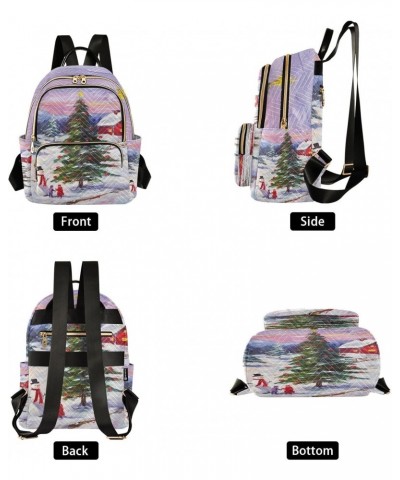 Christmas Tree Snowman Backpack for Women Casual Daypack Lightweight Shoulder Bag Small Backpacks Travel Purse for Ladies Out...