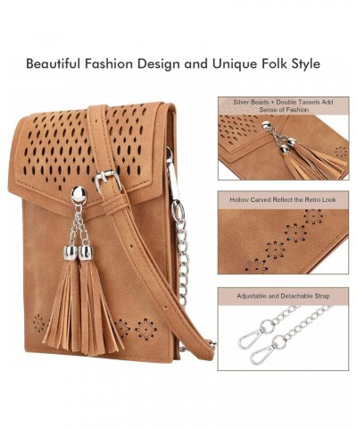 Purses for Women Crossbody, Leather Cell Phone Bag, Mini Portable Fan with 3 Speeds $20.27 Crossbody Bags