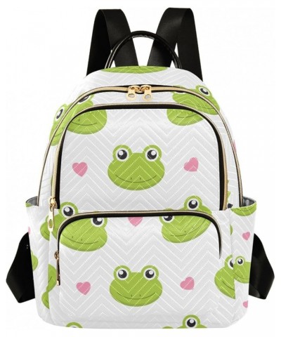 Small Backpack for Women Travel Bag Cute Frogs Hearts Daypack Purse Fashion Shoulder Bag Rucksack Medium B353 $10.66 Backpacks