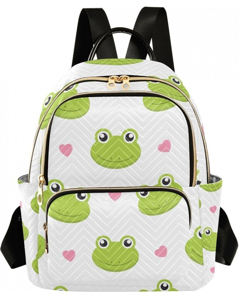 Small Backpack for Women Travel Bag Cute Frogs Hearts Daypack Purse Fashion Shoulder Bag Rucksack Medium B353 $10.66 Backpacks