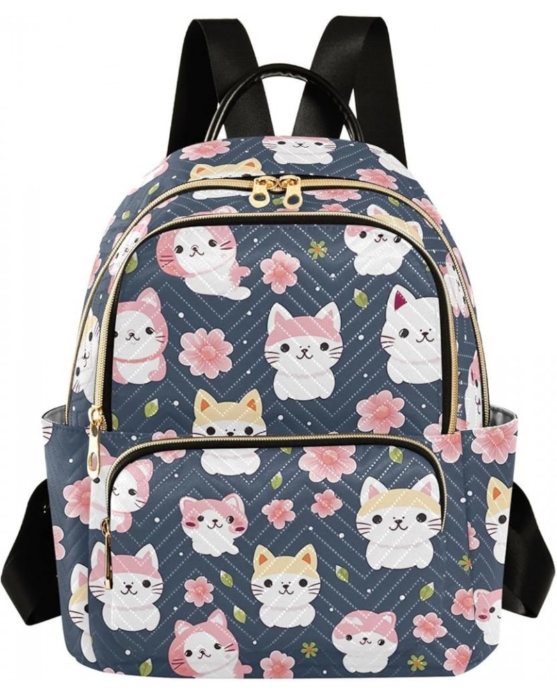 Cute Cat Backpack Purse for Women Small Travel Bag Fashion Daypack M 202a2816 S(10.23"x5.11"x12.59") 202a2816 $18.86 Backpacks