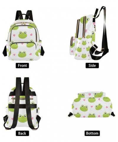 Small Backpack for Women Travel Bag Cute Frogs Hearts Daypack Purse Fashion Shoulder Bag Rucksack Medium B353 $10.66 Backpacks