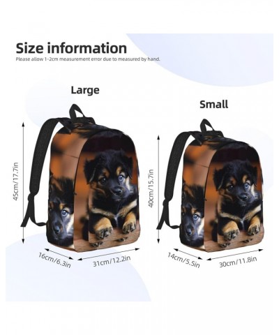 Puppies Dog Print Unisex Canvas Bag Canvas Shoulder Pouch Pack Lightweight Backpack For Woman Lady Black Medium $23.46 Backpacks