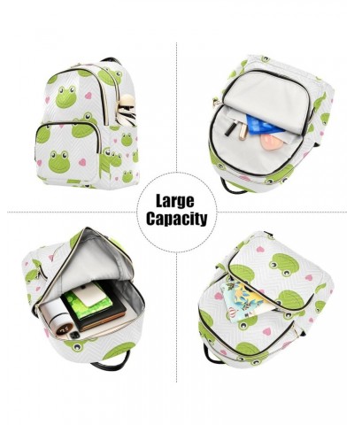 Small Backpack for Women Travel Bag Cute Frogs Hearts Daypack Purse Fashion Shoulder Bag Rucksack Medium B353 $10.66 Backpacks