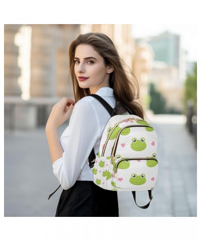 Small Backpack for Women Travel Bag Cute Frogs Hearts Daypack Purse Fashion Shoulder Bag Rucksack Medium B353 $10.66 Backpacks