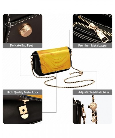 Gold and Purple Marble Women Crossbody Bags Purses with Long Straps Leather Shoulder Handbags Yellow Marble008 $22.39 Shoulde...