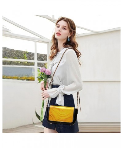 Gold and Purple Marble Women Crossbody Bags Purses with Long Straps Leather Shoulder Handbags Yellow Marble008 $22.39 Shoulde...