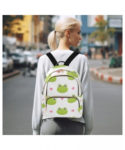 Small Backpack for Women Travel Bag Cute Frogs Hearts Daypack Purse Fashion Shoulder Bag Rucksack Medium B353 $10.66 Backpacks