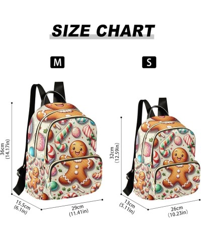 Travel Lover Cat Quilted Backpack Womens Backpack Purses Ladies Travel Backpack Christmas Candy Gingerbread Man Medium $23.39...