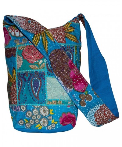 Tribe Azure Women Fashion Hobo Floral Shoulder Bag Monk Canvas Sling Tote Handbag Crossbody Summer Boho Turquoise Blue $12.96...