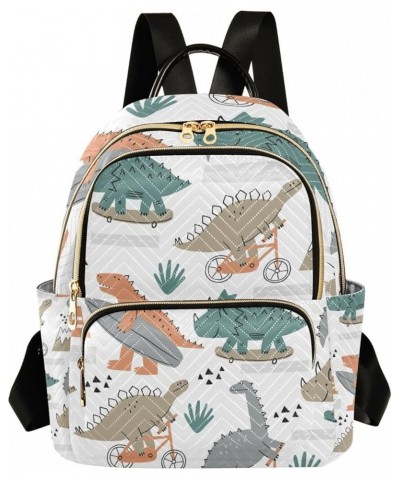 Women Backpack Dino Bike Skateboard Anti-Theft Travel Backpack with Luggage Belt Lightweight Handbag Lady Purse Roomy Double ...