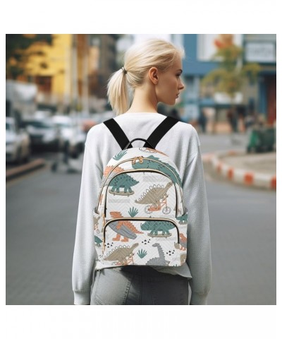 Women Backpack Dino Bike Skateboard Anti-Theft Travel Backpack with Luggage Belt Lightweight Handbag Lady Purse Roomy Double ...