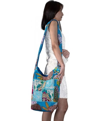 Tribe Azure Women Fashion Hobo Floral Shoulder Bag Monk Canvas Sling Tote Handbag Crossbody Summer Boho Turquoise Blue $12.96...