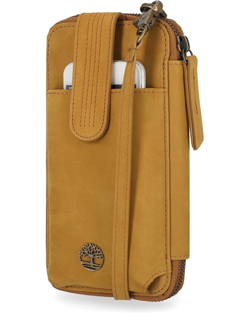 Women's RFID Leather Phone Crossbody Wallet Bag Wheat (Nubuck) $20.30 Crossbody Bags