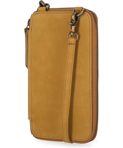 Women's RFID Leather Phone Crossbody Wallet Bag Wheat (Nubuck) $20.30 Crossbody Bags