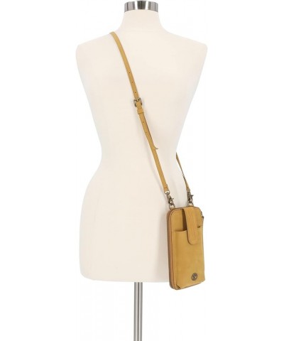 Women's RFID Leather Phone Crossbody Wallet Bag Wheat (Nubuck) $20.30 Crossbody Bags