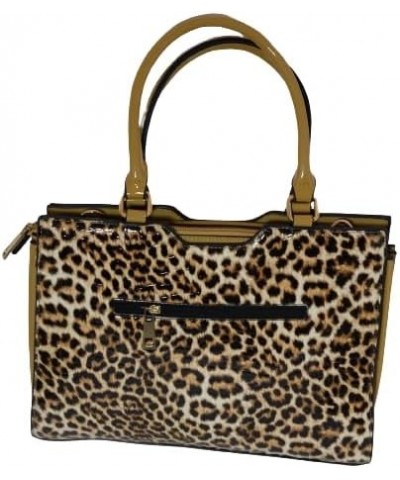 Athena Eralu Designer Leopard Top Handle Crossbody Tan Top $17.16 Crossbody Bags