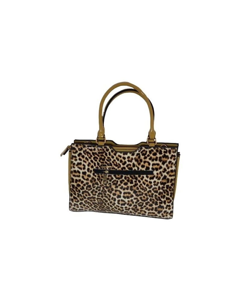 Athena Eralu Designer Leopard Top Handle Crossbody Tan Top $17.16 Crossbody Bags