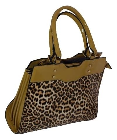 Athena Eralu Designer Leopard Top Handle Crossbody Tan Top $17.16 Crossbody Bags