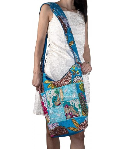 Tribe Azure Women Fashion Hobo Floral Shoulder Bag Monk Canvas Sling Tote Handbag Crossbody Summer Boho Turquoise Blue $12.96...