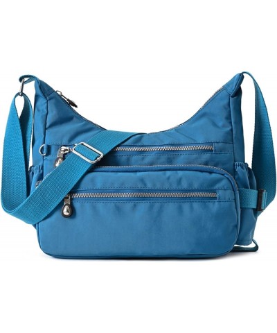 Crossbody Purse Bag Fabric Nylon Multi Pocket Tote Ladies Messenger Handbag(Purple) 1-blue $22.46 Totes