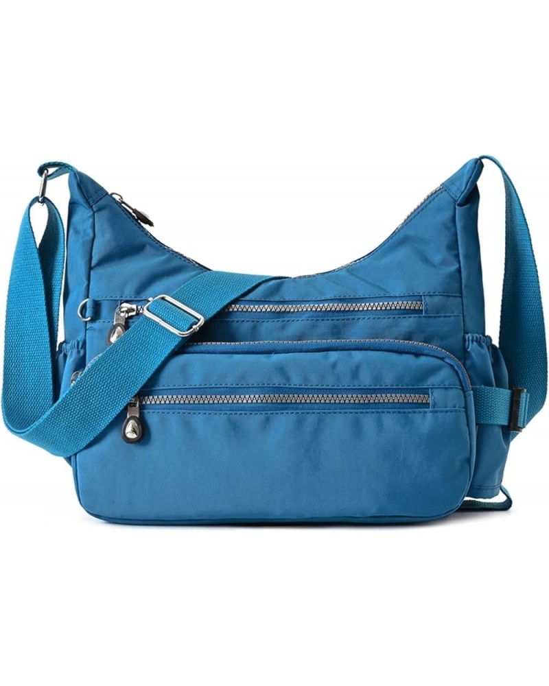 Crossbody Purse Bag Fabric Nylon Multi Pocket Tote Ladies Messenger Handbag(Purple) 1-blue $22.46 Totes